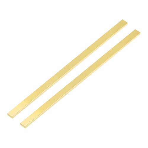 uxcell H62 Brass Flat Bar Stock, 2 Pcs 0.08"x0.31"x14" Square Solid Brass Bar Stock Metal Sheet for Knife Making DIY Handicrafts Architectural Decoration Industry Thermal Conductivity