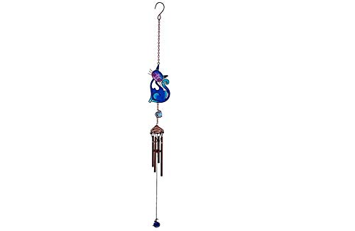 Blu Stained Glass gatto sorridente Hanging