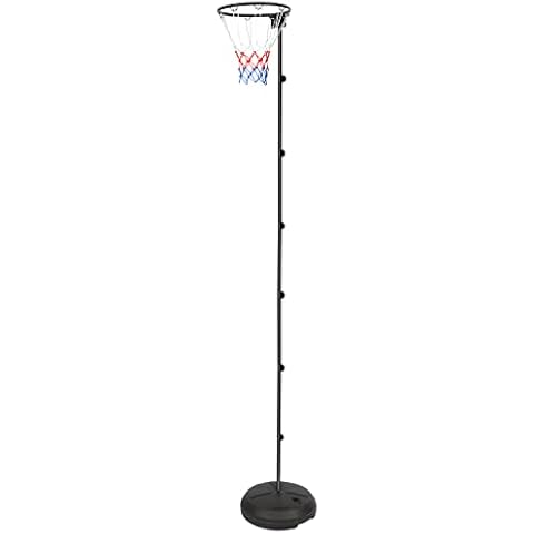 RAH Pro Court Portable Netball Hoop and Post Regulation Height Adjustable Netball Ring and Pole Stand, Black, (RANBS011) Cover
