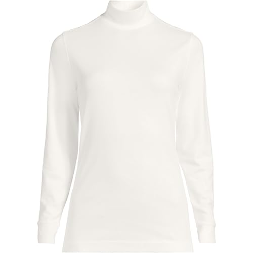 Image of Lands' End Women's Cotton Mock Turtleneck