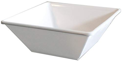 Square Break Resistant Melamine Bowls with Scraper, 6-Pack, White (6 Inches, 16 Ounce)