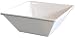 Square Melamine Bowls with Pan Scraper, 6-Pack, White (6 Inches, 16 Ounce)