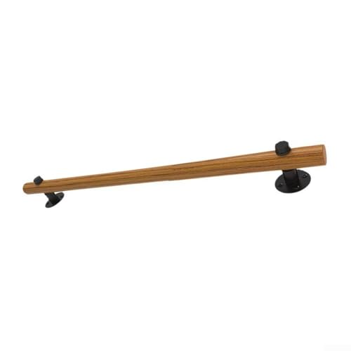 Pasamanos de madera de pino de 50 cm para montar en la pared con soportes para escaleras interiores, pasillos, áticos, riel de soporte de seguridad, acabado de madera natural