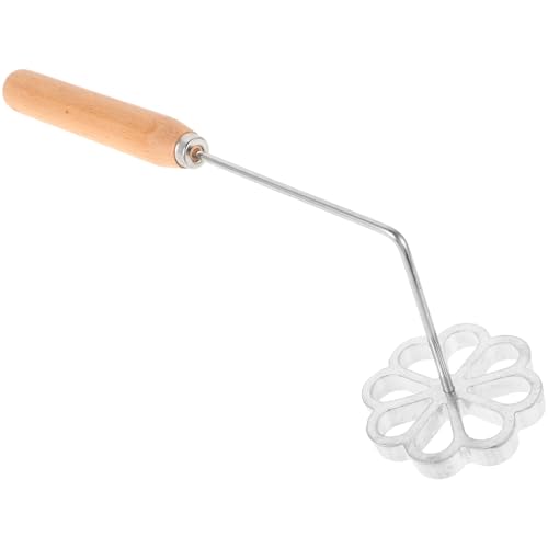 VANZACK Molde para Timbales Fritos de Aluminio Mango de Madera Antiadherente Redondo Pequeño Utensilio de Cocina para Freír Pasteles de Zanahoria Buñuelos y Tortitas