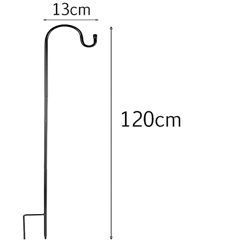 XVZ Shepherds Hook 4-pack verstelbare Shepherd Hook, 120 cm supersterke metalen tuinhaken voor het ophangen van vogelhuisjes, bloempotten, lantaarns, bruiloftsdecoratie, zwart - Image 8