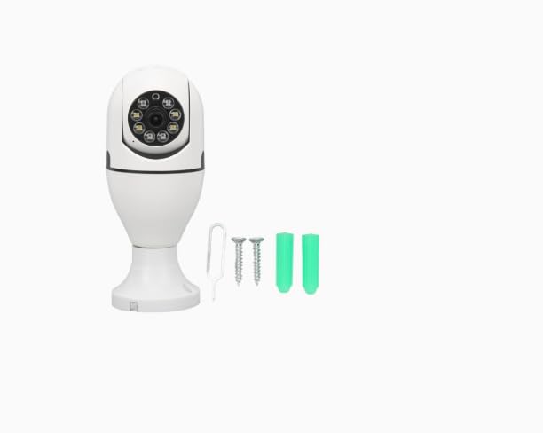 SC E-COMMERCE Telecamera di Sicurezza WiFi a Lampadina E27, 360° Panoramica HD 1280x720, Visione Notturna, Audio Bidirezionale, Videosorveglianza Smart per Casa e Ufficio Interno
