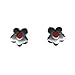 Agatha Ruiz de la Prada Sterling Silver Red Enamel Flower post earrings 0.38 inch diameter For teenagers