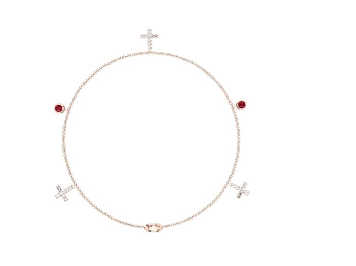 18K/14K Yellow Gold, White Gold, Rose Gold And Diamond Bracelet