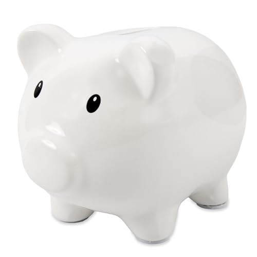 Baby Essentials Large Ceramic Piggy Bank for Boys and Girls, Kids Money and Coin Bank, Perfect Baby Nursery Décor, Gift and Newborn Keepsake