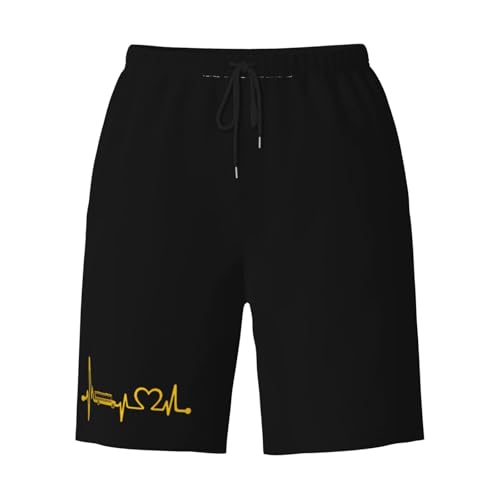 Funny School Bus Driver Black Love Men's Quick-Dry Board Shorts 7" - Swim Trunks Summer Hawaii Beach3