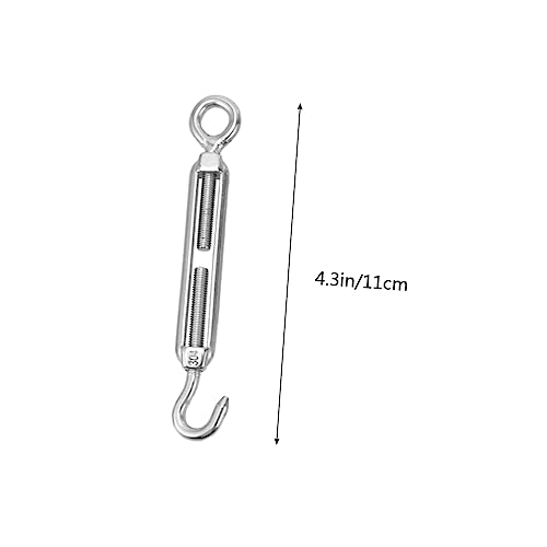 5 unidades Tensor para cable de acero inoxidable con tornillo Bloom y gancho para cable y cuerda de acero miniatura 2