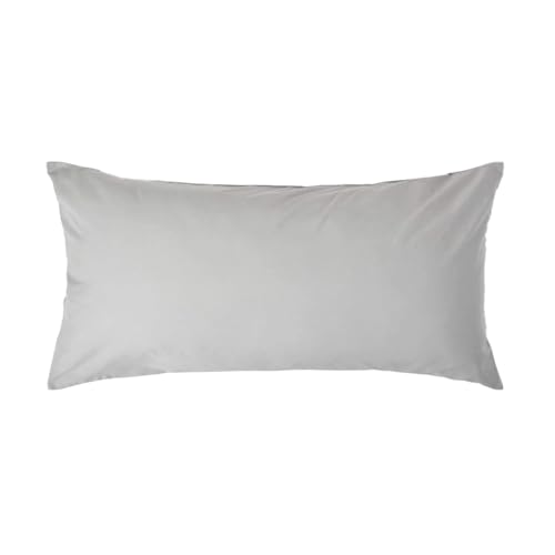 Image of HOMESCAPES Silver Grey Pure Egyptian Cotton Euro Size Pillowcase 40 x 80 cm 200 TC 400 Thread Count Percale Equivalent Pillow Case with Zip