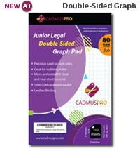 CADMUSPRO Bloco gráfico Junior Legal 12,7 x 20,3 cm, grade dupla face pautada de 1/10.2 cm, papel de