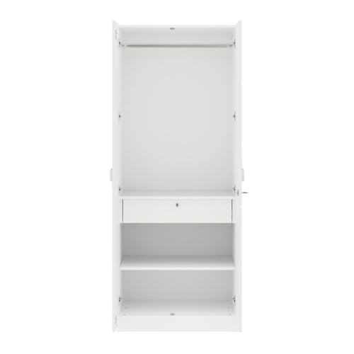 Image of Wakefit Wardrobe for Bedroom | 1 Yr Warranty | Cupboard for Bedroom, Almirah, Wooden Wardrobe, Multi-Shelves Storage with Drawer & Hanger, Density:680-750 kg /m, Free Installation (Tafetta- FW)