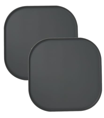 2-teiliges Set Wasserfeste Silikon Futtermatte für Hunde und Katzen, Quadratisches Futtertablett, rutschfeste, Leicht zu Reinigende...