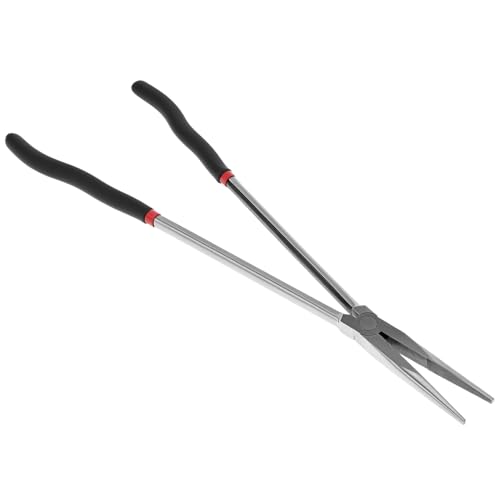 QWORK Straight Long Needle Nose Pliers 16 Inch Long Reach Needle Nose Pliers Straight & Bent Jaw Plier Set with Non-Slip Handles for Narrow Spaces & Precision Work