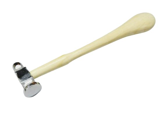 Professional Ball Peen Dome Face Chasing Hammer, 22mm Metal Wire Work Repousse Tool with Wooden Handle