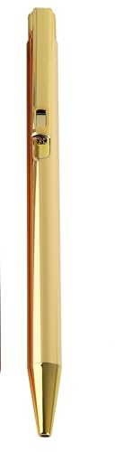 Image of worison Elegant Slim Metallic Retractable Ballpoint Pens Smooth, Sturdy Ideal for Gifting (Golden, Pack of 1)