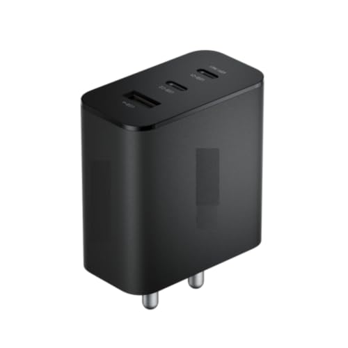 Image of 65W GaN 3-Port Fast Charger (2 USB Type-C & 1 USB-A) Multiport Charging Adapter Compatible with CMF Phone /Nothing Phone 4a /4a pro /3 /3A /2 /2A /2A Plus /1 /Samsung,iPhone,MacBook,Other Type C Phones