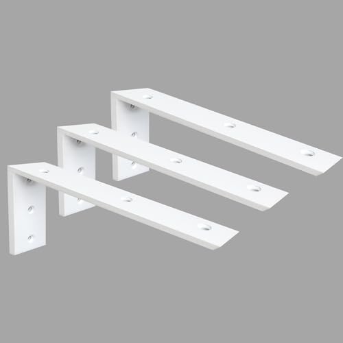 Countertop Support Bracket 3 Pack 20 Inch Heavy Duty 3/8" Thick White Granite Shelf L Bracket 20"x8"x2.5" Mantel Corbels for Quartz/Wood/Concrete/Laminate