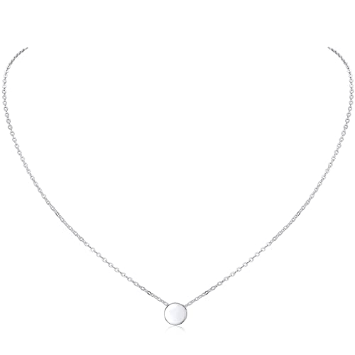 Chicsilver CP13374B-UC 925 Sterling Silver Dot Necklace For Women Round Sterling Silver Pendant Necklace cover