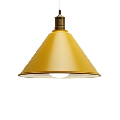 Luz colgante triángulo nórdico de 35 cm en color amarillo para iluminación de oficina