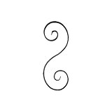 Longueur 280mm, Largeur 115mm, Section: plat lisse de 14x6mm, Volute symétrique, Matière : acier