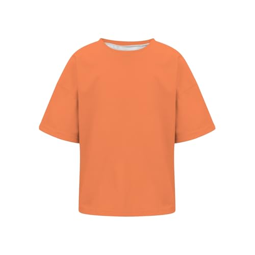 Tween Girls Oversized Tunic Blouse Drop Shoulder Half Sleeve Tee Girls Plain Basic Crewneck T-Shirt Athletic Workout Top3