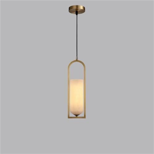 Lampe suspendue nordique en pierre naturelle et cuivre design luxe E14