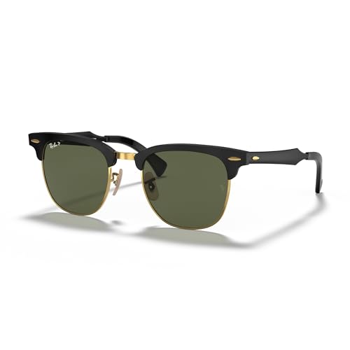 Ray-Ban Clubmaster Aluminum, Gafas de Sol Unisex-Adulto, Black/Arista, 51mm