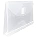 JAM PAPER Plastic Expansion Envelopes with Hook & Loop Closure - #10 Booklet Wallet - 5 1/4 x 10 with 1 Inch Expansion - Clear - 12/Pack