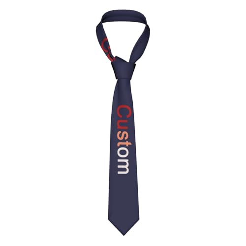 EastSail Personalized Photo Name Tie for Men - Custom Prints, Business Elegance, Unique Gift for Dad, Husband, or Boyfriend