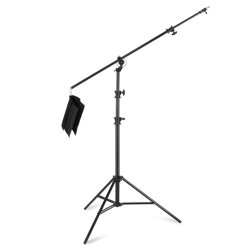 16.4FT 500cm Bras Lourd avec Sac de Sable Stand de lumière 22LBS Roulement Ajustable Bras de Maintien en Aluminium Charge M-3 pour Studio Photographie Vidéo