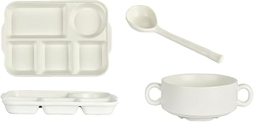 AOBOPO ディナープレート 仕切りランチ陶器製 仕切り皿 分割サラダ皿 食器皿 サービング ディナー おしゃれデザインでテーブル雰囲気向上 仕切り設計でダイエット時分量管理に役立ち 大人の日常食事から子ども用プレートとしても活用 食材を美しく盛り付け可