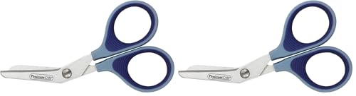 First Aid Only PhysiciansCare 90294 Titanium Non-Stick First Aid Bandage Scissors, 4" Bent, Blue (Pack of 2)
