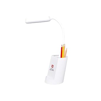 Swiss Military Ignite White Multi-Functional Desk Lamp with Phone Charging, 3-Light Modes, 360-Degree Rotatable Neck, Rechargeable, Adjustable Colour Temperature, Cordless, LMP31