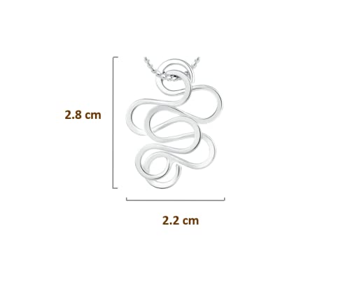 Naard Ss Swirl Chic 925 Sterling Silver Necklace For Women | Trendy Aesthetic Design | Chunky Boho Necklace | Unique Simple Pendant | Mother's Day Gifts For Mom | 18" Chain #TOP5