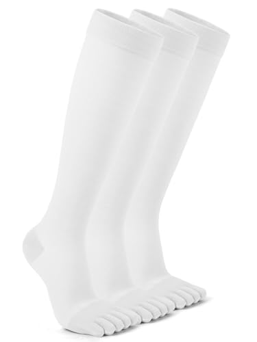 Image of Compression Toe Socks for Men Women 15-20 mmHg for Long Hours Standing,Knee High Circulation Support Socks