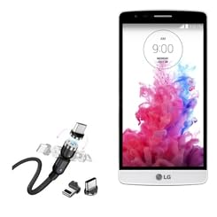 BoxWave Cable Compatible with LG G3 Vigor - MagnetoSnap AllCharge Cable, Magnet Charging Cable USB Type-C Micro USB - Jet Black