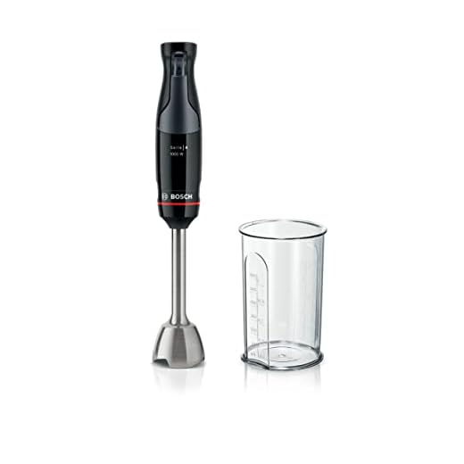 Bosch, staafmixer, ErgoMaster Serie 4, 1000 Watt, dynamische snelheidsregeling, QuattroBlade System, accessoires inbegrepen, MSM4B610