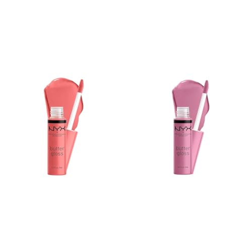NYX Butter Gloss Non-Sticky Lip Gloss Creme Brulee & Eclair Shade...