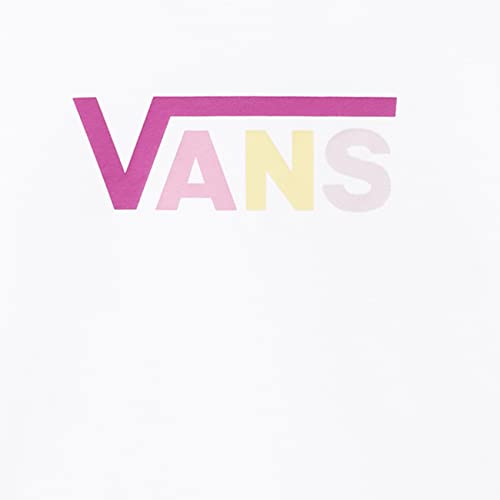 Vans Volare V Crew Ragazze T-Shirt, Bianco-Fucsia
