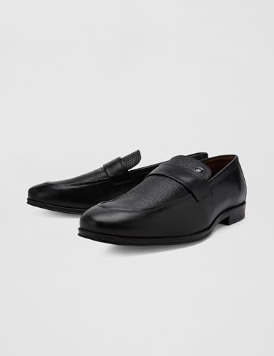 Image of Louis Philippe Men Premium Leather Breathable Lining Material Anti Slip with Heel TPR Sole Formal Slip-on Shoes