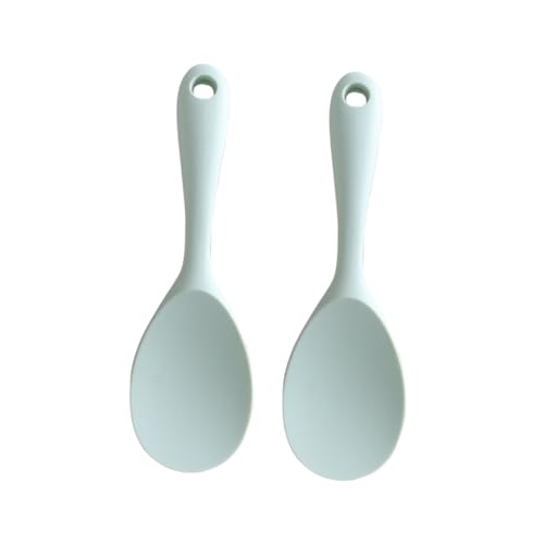 AUTSUPPL 2pcs Silicone Rice Spoon Non- Stick Rice Spatula Heat Resistant Rice Spatula Sushi Rice Paddle Convenient Rice Spoon Asian Rice Japanese Spoon Rice Accessory Green