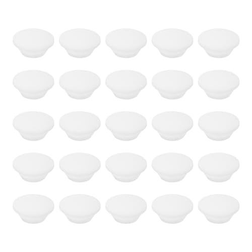 uxcell 25Pcs Snug Plugs, Rubber Hole Plugs Round Soft Flexible Stopper Fit 9mm (0.35 Inch) Hole Dia., Waterproof Silicone Plug for Round Holes Sealing Kitchen Furniture, White