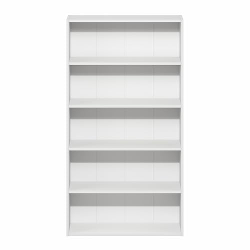 Furinno Basic Book Shelf, 5-Tier Bookshelf, Storage Organizer Bookcase with Open Shelf, 7 x 24 x 44, for Living Room, Bedroom, Home Office, White by Furinno - Image 6