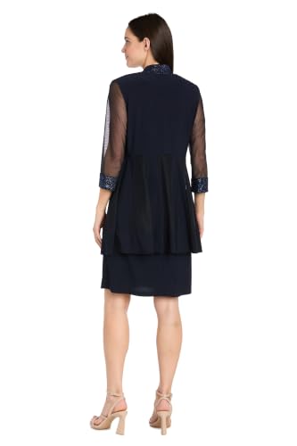 Image of R&M Richards Women's 2-Piece Jacket Dress Set | Knee Length Sheath W / 3 /4 Sleeve Jacket | Mother of the Bride Cocktail Party