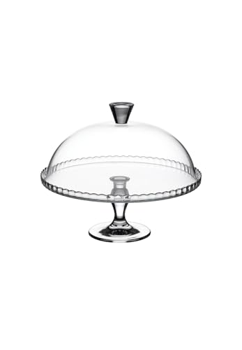 Banquet Plateau with Glass Dome, White, 32.5 x 32.5 x 26.3 cm