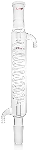 QWORK Jacket 200mm Glass Condenser with 24/40 Joint for Laboratory