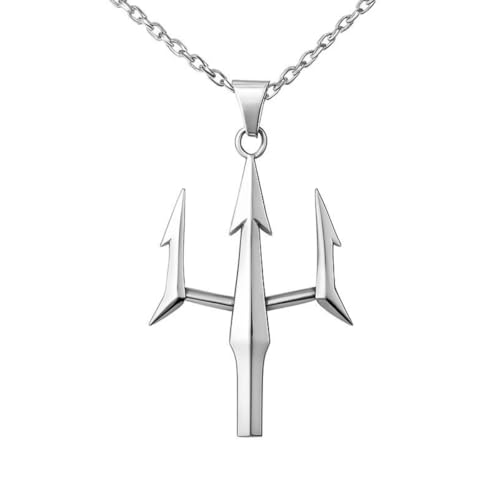 925 Sterling Silver Poseidon Trident Pendant Necklace – Greek God Jewelry for Men and Women – Mythology Inspired Trident Necklace, Ocean Symbol Gift
